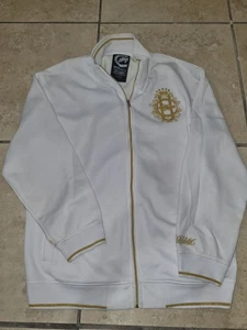 Herren Big And Tall 2xl Weiß Und Gold Ecko Unltd Reißverschluss Jacke Bestickt - Bild 1 von 14