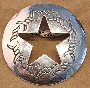 VTG Native American Sterling Silver BOLO TIE Handmade STAR & ROPE Design Signed - Picture 1 of 9