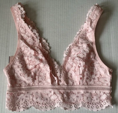 Sutiã feminino Victoria's Secret rosa claro renda bralette tamanho XS novo com etiquetas #362812-2PT - Imagem 1 de 4