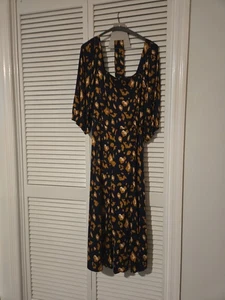 Sandra Darren Black Tan Shift Dress, NWT 12, Retro Midi - Picture 1 of 3