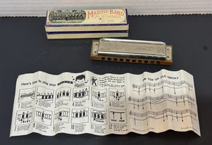 Vintage Hohner Marine Band Nr. 1896 Tonart F Mundharmonika mit Box  - Bild 1 von 6