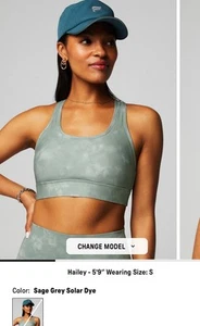 Fabletics On-The-Go Medium Impact Sport BH Gr. L grasgrün Safari Punkte - Bild 1 von 5