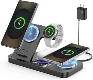 2025 Wireless Charger for Samsung, 6 in 1 Charging Station,30W Dual Wireless - Picture 1 of 6