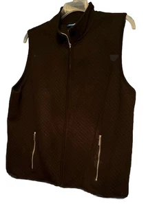 Karen Scott Women’s Sz 1X Black Vest Thick Poly/Cotton Full Zip & Zip Pockets - Picture 1 of 7