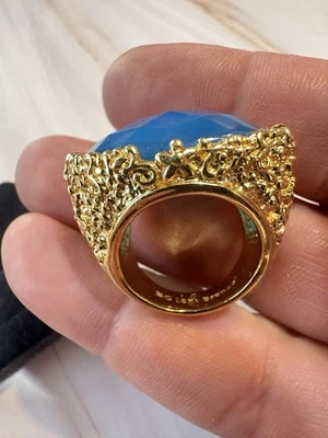 BC Fashionable 18KT BRONZE Ladies Blue Stone Ring-JTV- Size 8 - Image 1 of 4