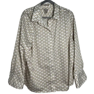 Chicos Top Damen Bügelfrei Satin Kette Glieder Print Weißgold Größe XXL 4 18 - Bild 1 von 9