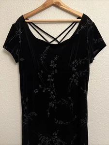 Vintage 90s Y2K Whimsigoth Fairycore Gothcore Maxi Prom Dress Grunge Velvet 16 - Picture 1 of 6