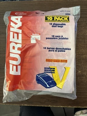 Eureka Style V #54923 Pack Of 10 Vacuum Bags New Replacement - Image 1 of 4