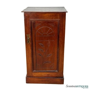 Antiker Eastlake Nussbaum Kohle Kasten Schrank Ständer - Bild 1 von 12