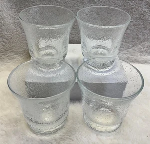 Vintage 4 Libbey strukturierte klare Whiskyglas Becher ~ Blaseneffekte - Bild 1 von 4