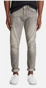 Polo Ralph Lauren Herrenjeans grau brennan repariert Sullivan schmale Passform neu mit Etikett - Bild 1 von 9