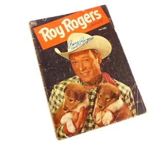 Roy Rogers Signed Dell Comic Book Cowboy Western Hollywood Trigger Comics - Picture 1 of 5