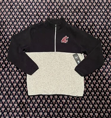 $85 Washington State Cougars 1/4 Cremallera Polar Chaqueta Pullover Para Hombre Marca 2XL '47 Foto 1 de 4