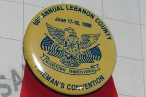 Cinta de bomberos del condado de Lebanon 1988 vintage bomberos Goodwill Keystone Myerstown PA - Imagen 1 de 4