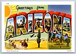 Postcard Greetings from Arizona Large Letter Reproduction - Picture 1 of 2