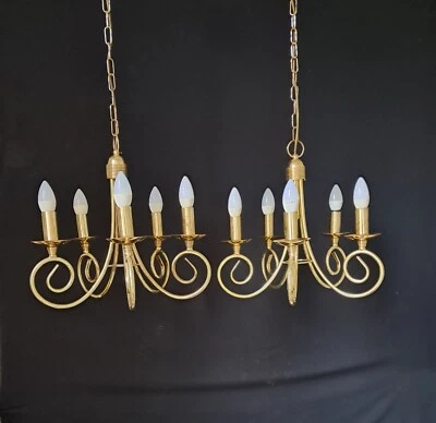 Pair of  brass chandeliers - Image 1 of 4