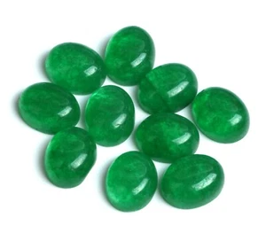 Piedras preciosas sueltas AAA de cuarzo esmeralda natural ovaladas con respaldo plano para hacer todas las joyas - Imagen 1 de 24