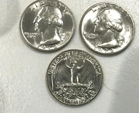 1973 P D  GEM  UNCIRCULATED WASHINGTON QUARTER  (2 COINS) Cover