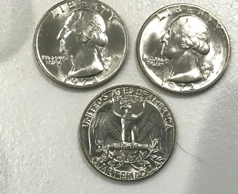1973 P D  GEM  UNCIRCULATED WASHINGTON QUARTER  (2 COINS) - Image 1 of 1