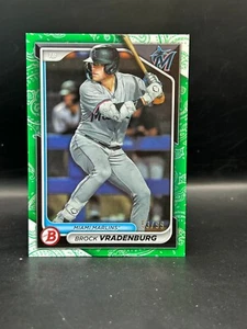 2024 Bowman BROCK VRADENBURG Green Pattern Parallel 53/99 Marlins BP-62 - Picture 1 of 2