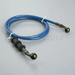 120cm Blue Motorcycle Stainless Braided Brake Clutch Oil Hoses Line Pipe Durable - Picture 1 of 4