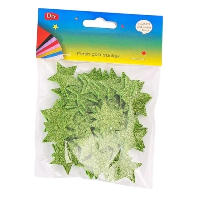 60 PIEZAS Pegatina de Estrella de Espuma Brillante Forma de Estrella Adhesiva Adhesiva para Hacer Tarjetas Foto 1 de 4
