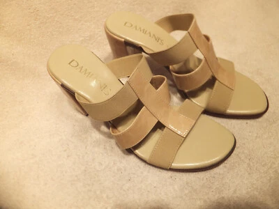 DAMIANI'S Taupe Patent Leather Sandal  3.5" Heel Sz 9M NEVER WORN Foto 1 de 4