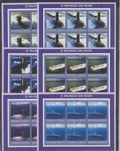 ST291P6. Mosambik - postfrisch - U-Boot - 6er Blätter  - Bild 1 von 1