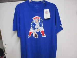 NIKE NEW ENGLAND PATRIOTS MENS CLASSIC SHORT SLEEVE T SHIRT (MEDIUM) BLUE NWT - Picture 1 of 6