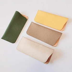 Genuine Leather Glasses Case Pouch Sunglasses Spectacles - Picture 1 of 9