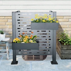 Outdoor Metal Air Conditioner Fence Privacy Fence Cover Steel for Garden 3-Fence - Picture 1 of 8