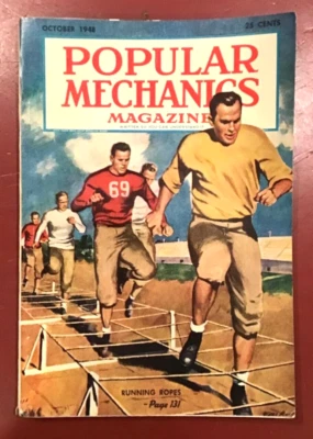 Popular Mechanics Magazine - October 1948 - How to Watch Football, Motorcycle ad - Image 1 of 3