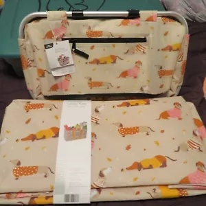 (2) Bassotto Pieghevole Utility Tote & Soft Sided Basket Cooler Nuovo con etichette - per entrambi - Foto 1 di 17