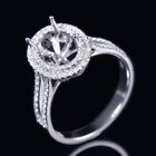Custom Oval Cut 10×8mm Natural Diamond Women Halo Ring Semi Mount 14K White Gold