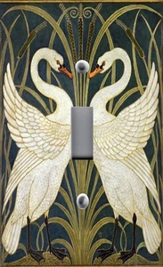 BEAUTIFUL LOVE SWANS LIGHT SWITCH OUTLET WALL PLATE RETRO NOUVEAU ART ROOM DECOR - Picture 1 of 27