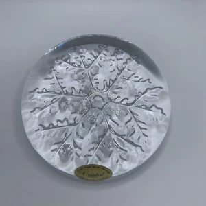 Vintage Avon Schneeflocke Weihnachten 3,5" Briefbeschwerer 24% Bleikristall Frankreich Glas - Bild 1 von 5