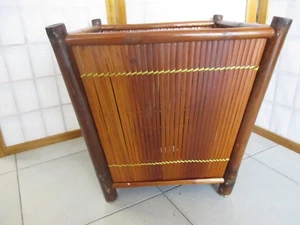 PORTA VASO BAMBU PER ESTERNO ED INTERNO CM 40C40X40 H PORTA PIANTE - Foto 1 di 4