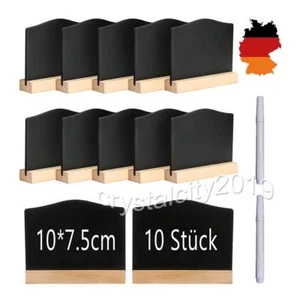 10 x Mini Kreidetafel mit Ständer, Kleine Tafel Holzschilder, 2 x Flüssigkreide - Bild 1 von 8