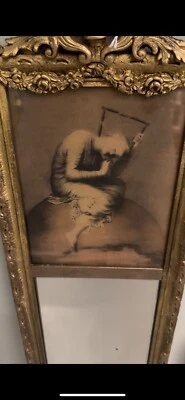 ON SALE!! Tall Narrow Louis XVI Style Trumeau Wall Mirror Gold Gilt Wood Antique - Image 1 of 4