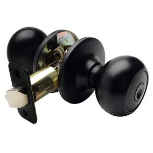 Designers Impressions Bedford Design Black Entry Door Knob Lock - Picture 1 of 2