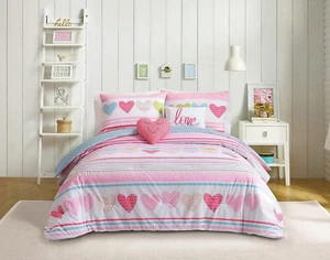 Urban Playground Daphne 5-Piece Heart Full Comforter Queen Bed Set - Picture 1 of 5