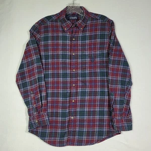 Chaps Performance Flannel Men Sz Small  Plaid Shirt Button Down Christmas Cotton - Picture 1 of 9