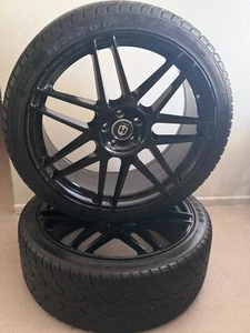 Curva Concepts 22"  Metallic Black rims set of 4 with faily new tires - Picture 1 of 4