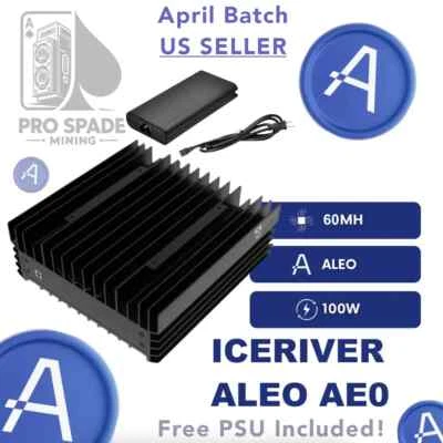 ICERIVER AE0 ALEO Miner 60MH 100W with PSU zkSNARK Algorithm Ships NOW
