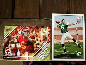 2 Mark Sanchez Rookie Cards 2009 Topps 440 Upper Deck Draft Edition /350 Mint - Picture 1 of 2