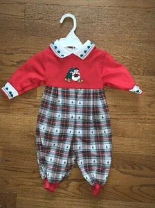 Vintage Michael James Schneemann kariert Outfit J C Penney 1950er Neu mit Etikett 6-9 Monate ❤️tb48 - Bild 1 von 5