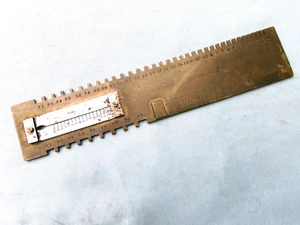 FITRITE SWITZERLAND DENNISON U.S. STANDARD BRASS WATCHMAKERS WIRE GAGE & RULE - Picture 1 of 5