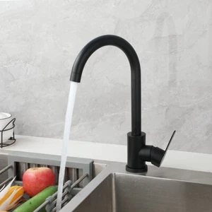 Kitchen Faucet Swivel Spout Single Handle Deck Mount Brass Mixer Basin Sink Taps - Picture 1 of 12