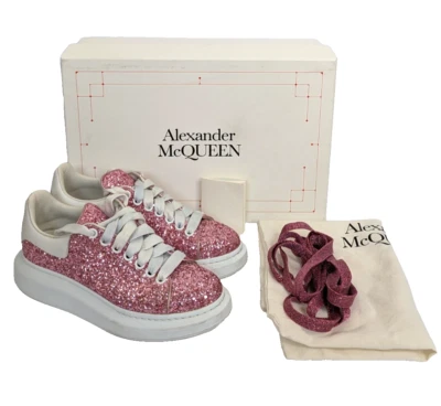Alexander McQueen Mujer Talla 8.5 EU 38.5 Rosa Brillo Tenis Gran Tamaño Foto 1 de 4