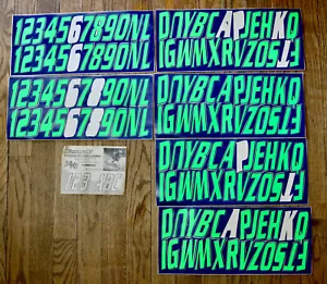 Set decalcomanie lettere e numeri Jet Ski STIFFIE KAWASAKI - Foto 1 di 5